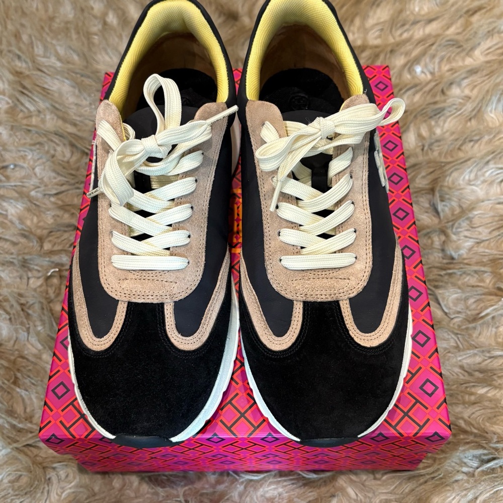 Tory Burch Black and Cream Women's Sneakers - Picture 3 of 8